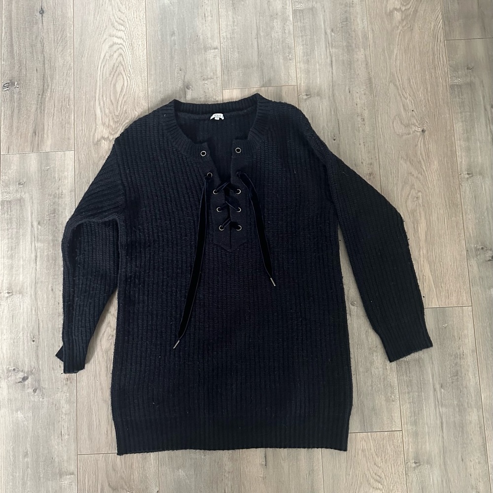 Rails Oversized Lace Up Sweater - image 1